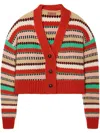 Alanui Sunny Stripes Cardigan In Furnance-multicolor
