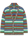 Alanui Sunny Stripes Cardigan In Green