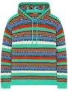 Alanui Sunny Stripes Hoodie In Green