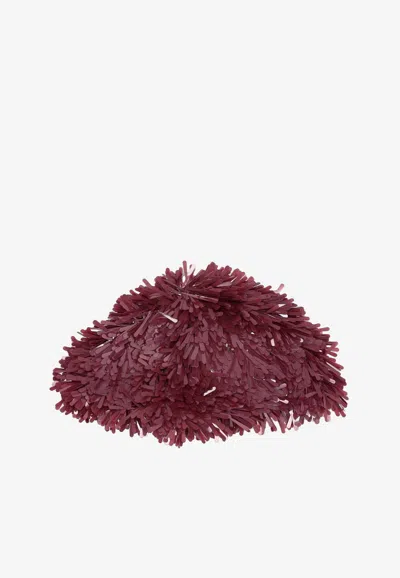 Alanui Sunset On Manhattan Fringed Hat In Cherry