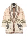 Alanui Sunset Riders Cardigan Knitwear Beige In Neutral