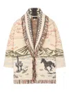 Alanui Sunset Riders Cardigan Knitwear Beige In Beige