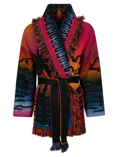 Alanui Sunset Stories Mini Cardigan In Multi