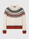 Alanui Wool Crewneck Sweater With Geometric Detail In White