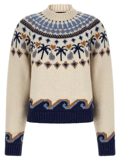 Alanui Jacquard-knit Fair Isle Sweater In Neutral