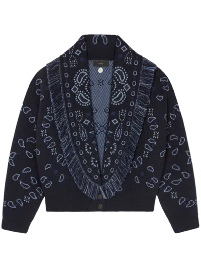 ALANUI ALANUI BANDANA WOOL AND CASHMERE BLEND CARDIGAN