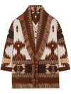 Alanui Geometric Pattern Cashmere Sweater With Fringed Hem In Beige