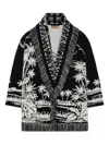 Alanui Palm Grove Tales Fringe Cardigan In Black