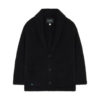 Alanui Finest Ribbed Cardigan In Black