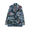Alanui Fringed Patterned Cardigan In Blue