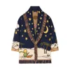 Alanui The Little Prince Long Cardigan With Fringe In Blue