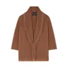 Alanui Finest Fringed Belted Cardigan In Brown