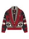 Alanui Icon Intarsia Wool And Cashmere Cardigan In Brown