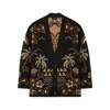 Alanui Glimpse Of Eden Palm-tree Paisley Cardigan In Brown
