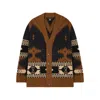 Alanui Dreamscape Icon Geometric-pattern Cardigan In Brown