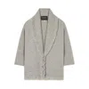 Alanui Luxe Knit Shawl Collar Cardigan In Gray