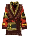 Alanui Icon Jacquard Cashmere Cardigan In Yellow,red,mult