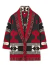 Alanui Jacquard Cashmere Cardigan Shawl Collar In Red