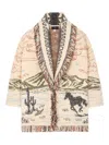 Alanui Sunset Riders Cardigan Knitwear Beige In White