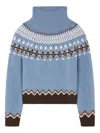 Alanui Winter Turtleneck Knitwear Fair Isle Pattern In Blue