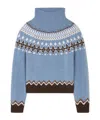 Alanui Winter Turtleneck Knitwear Fair Isle Pattern In Blue
