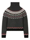 Alanui Sweet Winter Fair Isle Turtleneck Sweater In Gray
