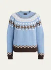 Alanui Sweet Winter Wool Crewneck Jumper In Blue