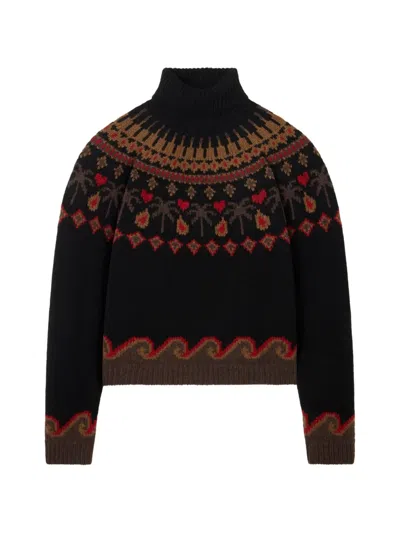 Alanui Sweet Winter Roll-neck Sweater In Brown