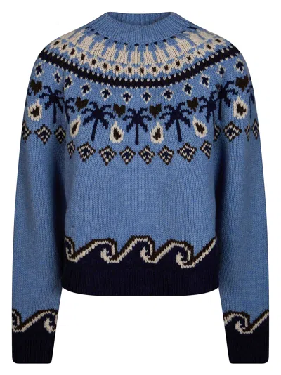 Alanui Sweet Winter Sweater In Blu