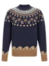 Alanui Embroidered Virgin Wool Sweater In Blue