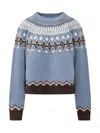 Alanui Sweet Winter Wool Crewneck Jumper In Blue