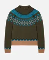 Alanui Crew Neck Sweater Featuring Patterned Design In Green