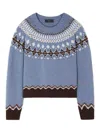 Alanui Sweet Winter Wool Crewneck Jumper In Blue
