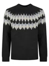 Alanui Regular Fit Multicolour Geometric Knit Sweater In Multi