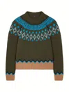 Alanui Crew Neck Sweater Featuring Patterned Design In Green