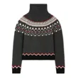 Alanui Sweet Winter Fair Isle Turtleneck Sweater In Gray
