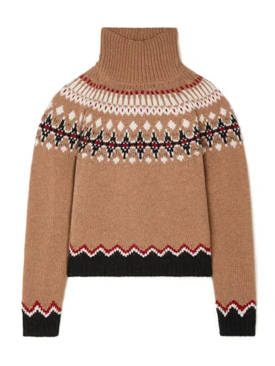 ALANUI ALANUI SWEET WINTER TURTLENECK CAMEL/MULTICOLOR