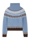 Alanui Winter Turtleneck Knitwear Fair Isle Pattern In Blue