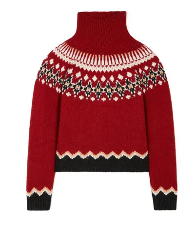 ALANUI ALANUI SWEET WINTER TURTLENECK RUBY/MULTICOLOR