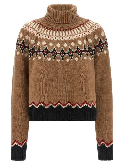 Alanui Sweet Winter Turtleneck Sweater In Brown