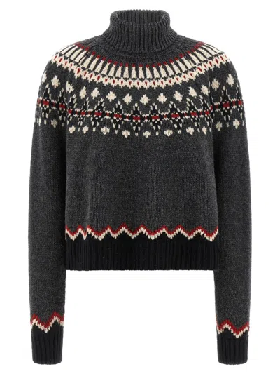 Alanui Grey Sweet Winter Turtleneck Sweater In Gray