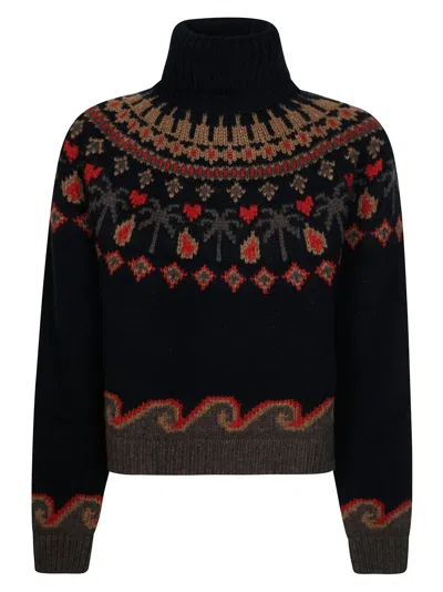 Alanui Sweet Winter Turtleneck Sweater In Black