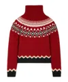 Alanui Intricately Patterned Red Turtleneck Sweater In Red