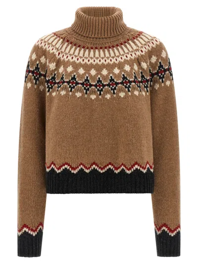 Alanui Sweet Winter Turtleneck Sweater In Brown