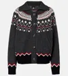 Alanui Sweet Winter Multicolor Cardigan With Spread Collar And Geometric Motif In Wool Woman In Multi