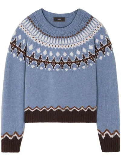 Alanui Sweet Winter Fair Isle Wool Sweater In Celestial/multicolor