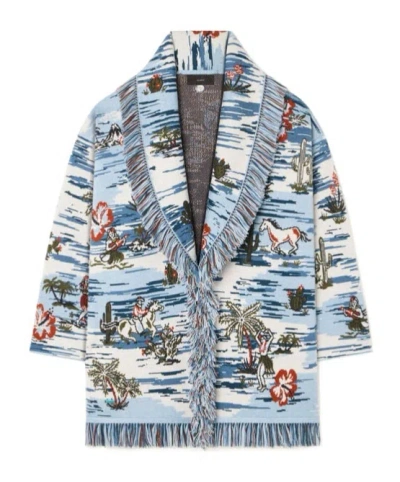 ALANUI TEX-HAWAII ROUNDTRIP FRINGED TAPESTRY CARDIGAN