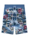 Alanui Tex-hawaii Roundtrip Shorts In Blue