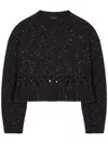 Alanui The Astral Metallic-knit Cropped Sweater In Blue