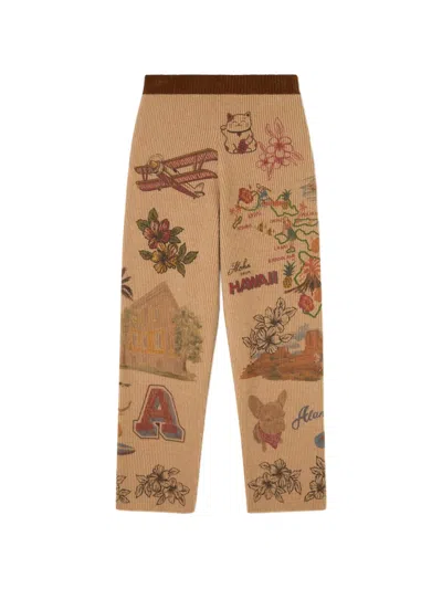 Alanui The Decade Graphic-print Trousers In Brown